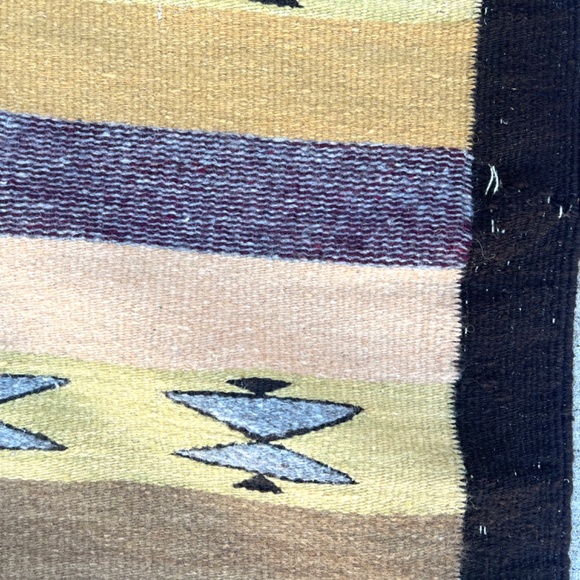 Vintage Woven Runner Rug Geometric Southwestern design flat weave - Picture 9 of 9
